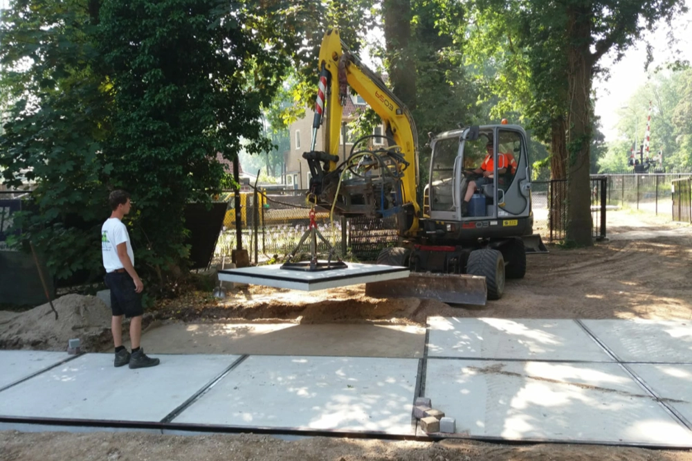 Betonplaten voor een schone doorgang