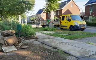 Verwijderen oude straatstenen